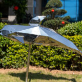 Stainless steel dolphin sculpture