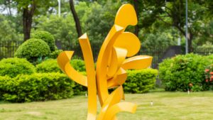 Abstract stainless steel sculpture