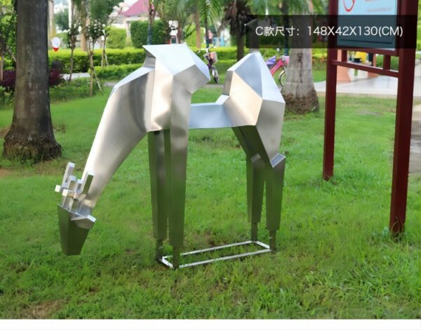 Stainless steel deer sculpture