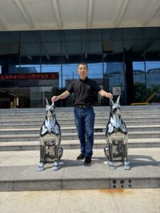 stainless steel animal sculpture