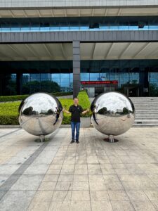 stainless steel ball sculpture