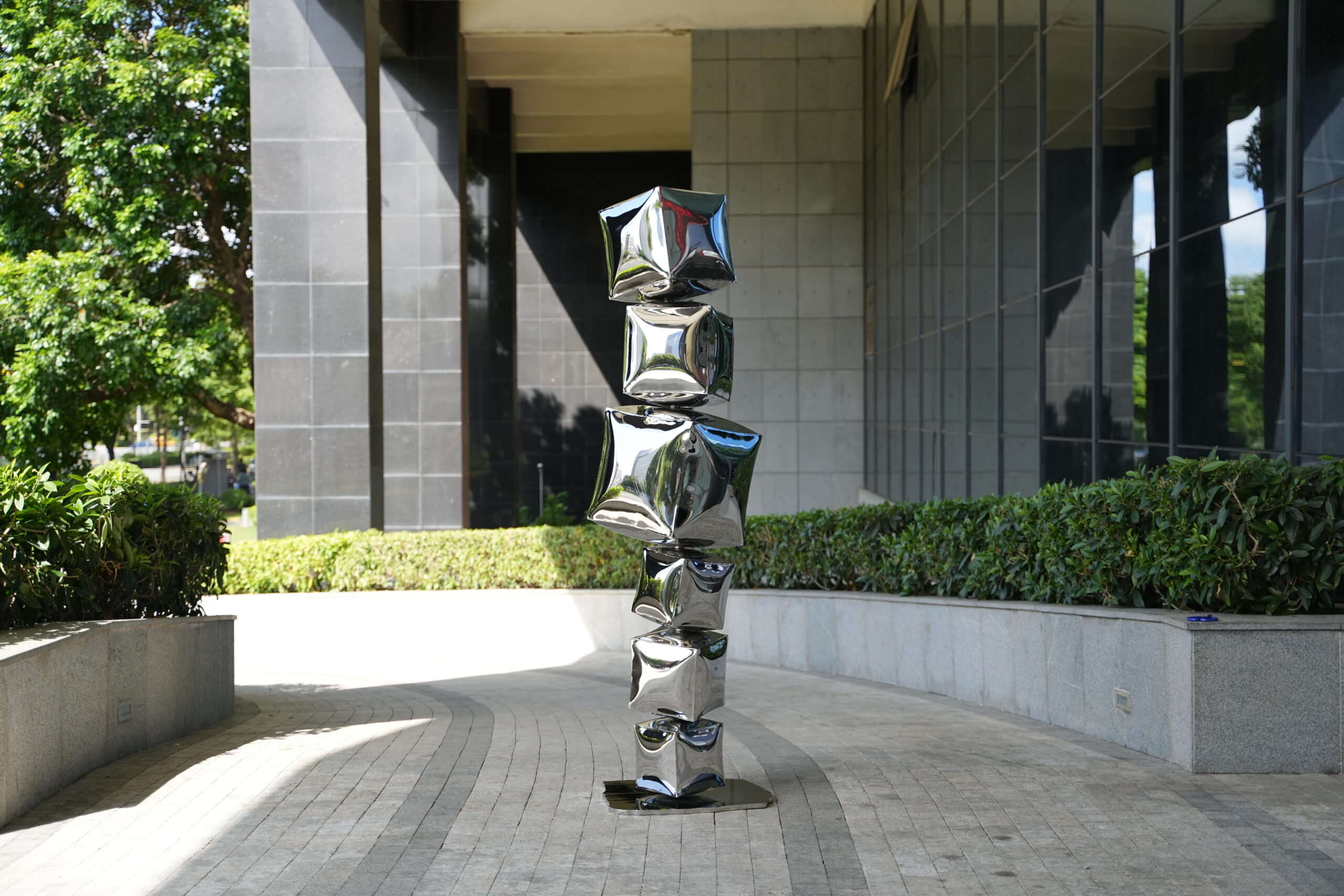 Metal Cube Sculpture