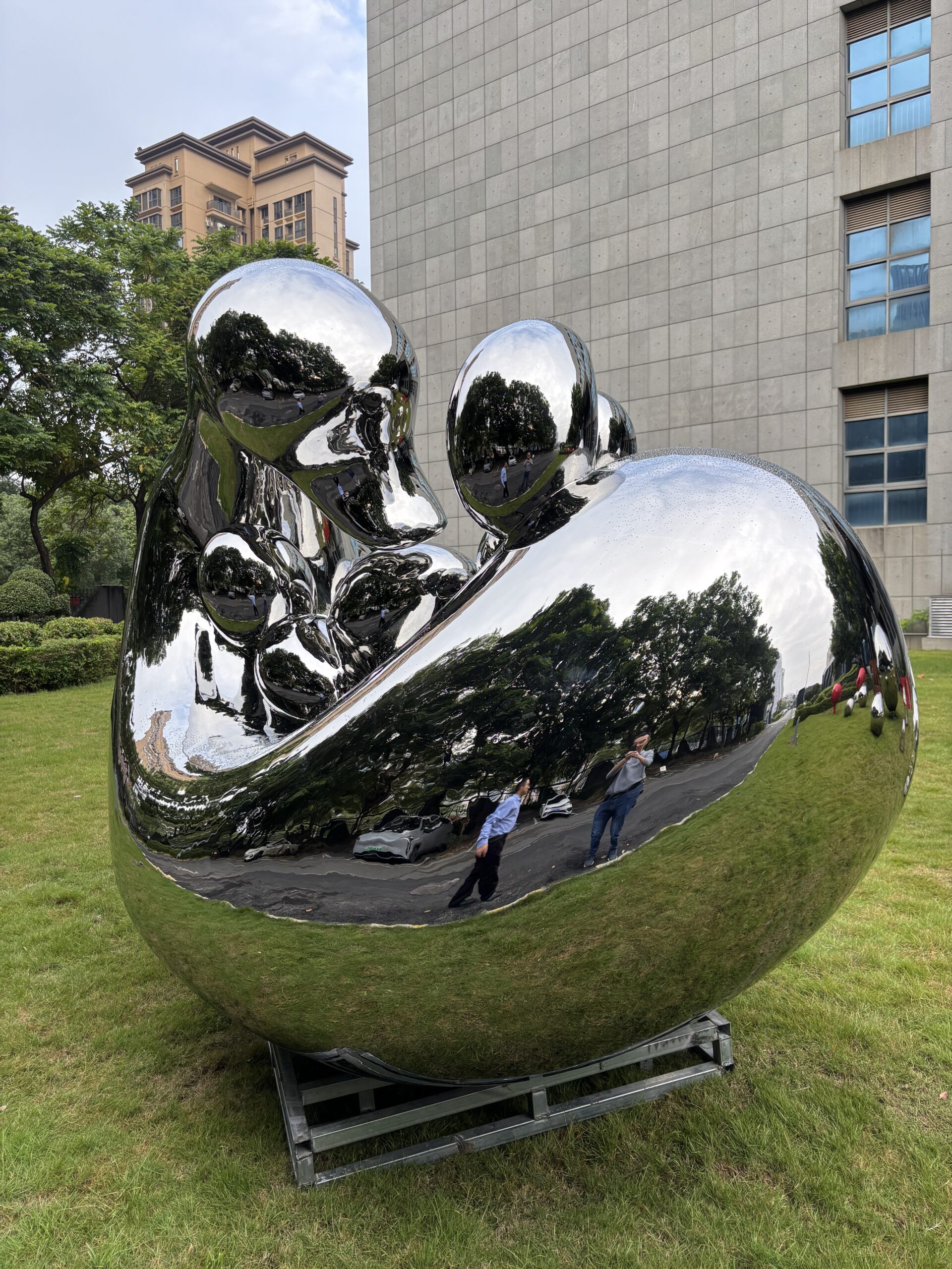 Mother Swan with Baby Sculpture