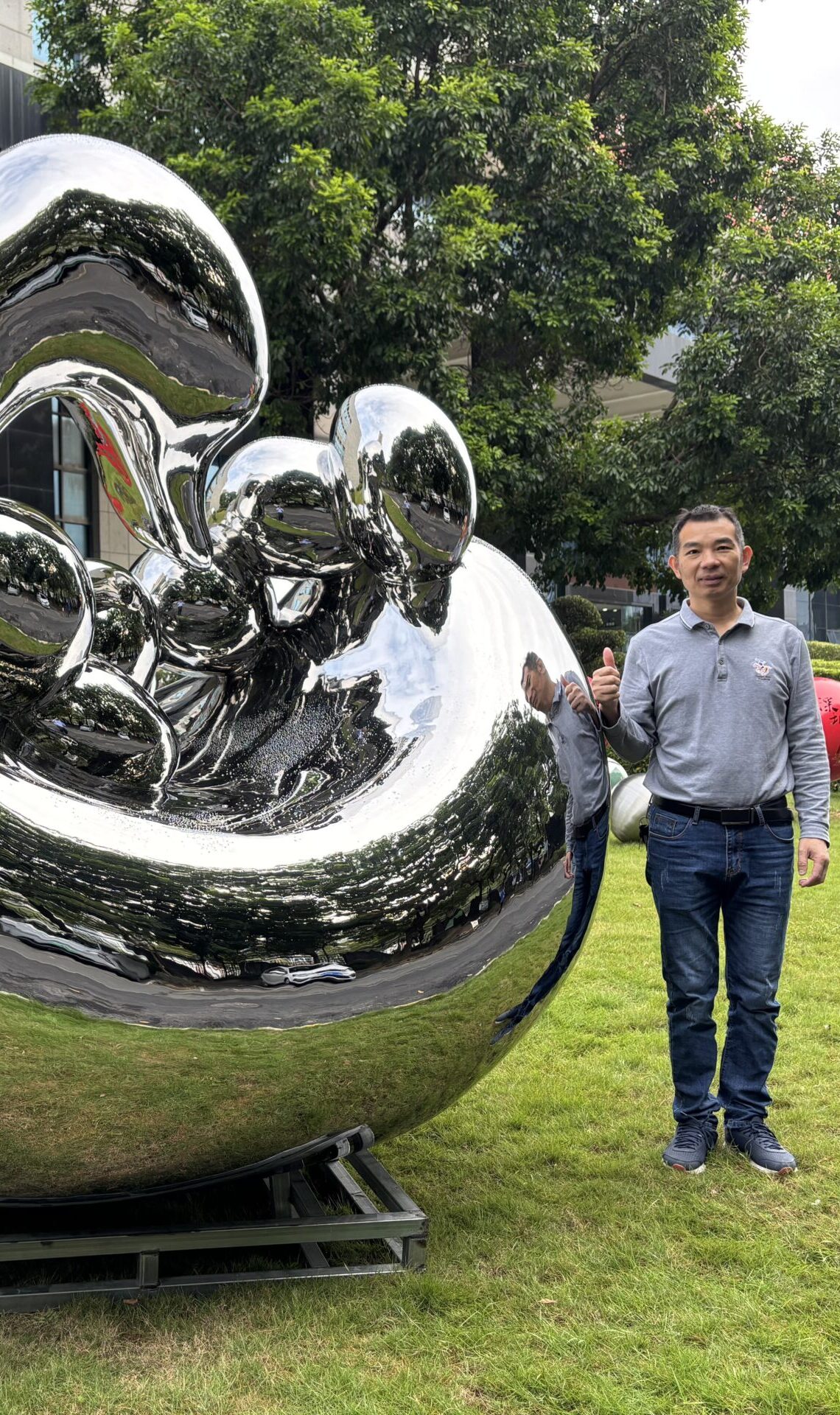 Mother Swan with Baby Sculpture